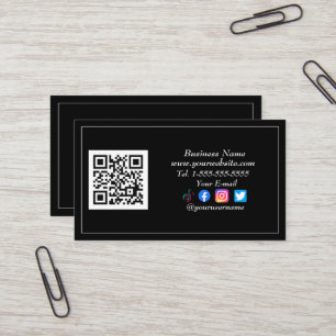 Tarjeta De Visita Logotipo de código QR para medios sociales Influen