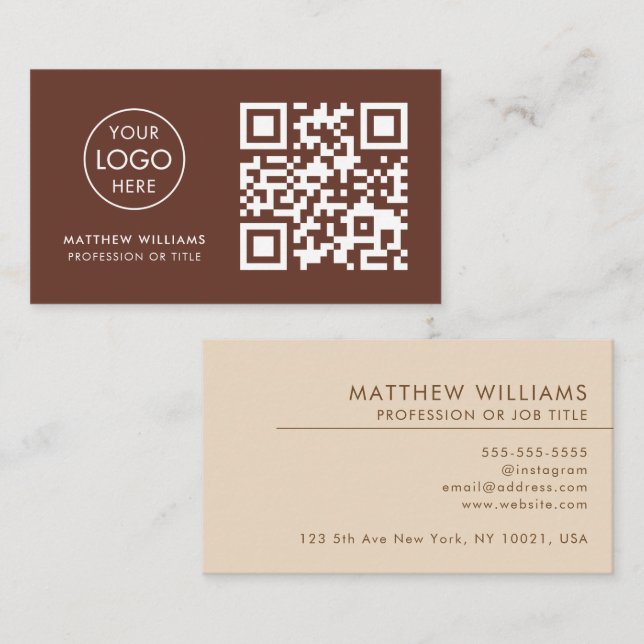 Tarjeta De Visita Logotipo de código QR profesional Baker Moderno (Anverso / Reverso)