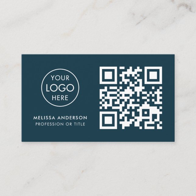 Tarjeta De Visita Logotipo de código QR profesional del abogado Mode (Anverso)