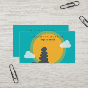 Tarjeta De Visita Logotipo de color de agua elegante Zen Yoga Sanaci