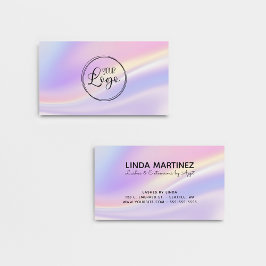 Tarjeta De Visita Logotipo de colores irlandeses púrpura pastel