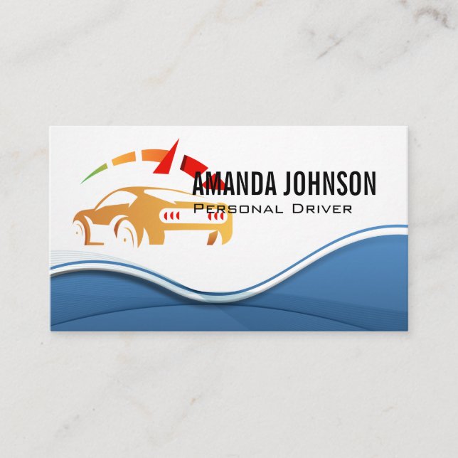 Tarjeta De Visita Logotipo de conducción automática | Coche  (Anverso)