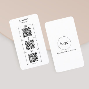 Tarjeta De Visita Logotipo de conexión de código QR de Personalizado