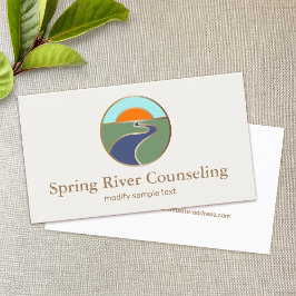 Tarjeta De Visita Logotipo de consejeros de Winding River Sunset Hor
