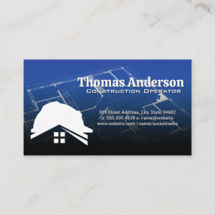 Tarjeta De Visita Logotipo de construcción   Blueprints