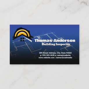 Tarjeta De Visita Logotipo de construcción   Blueprints