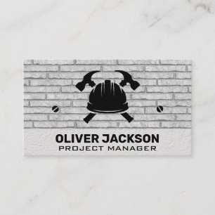 Tarjeta De Visita Logotipo de construcción   Brick Wall Business Car