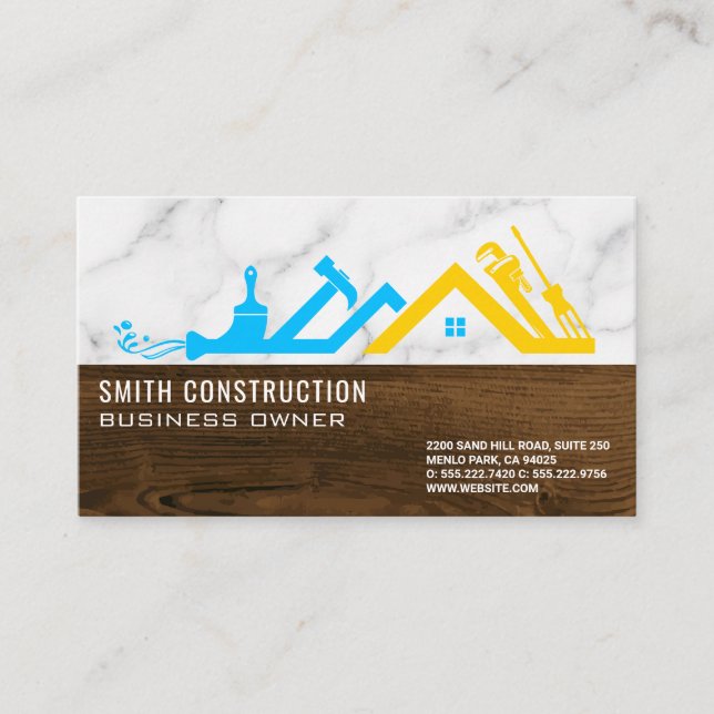Tarjeta De Visita Logotipo de construcción | Carpentry Handyman (Anverso)