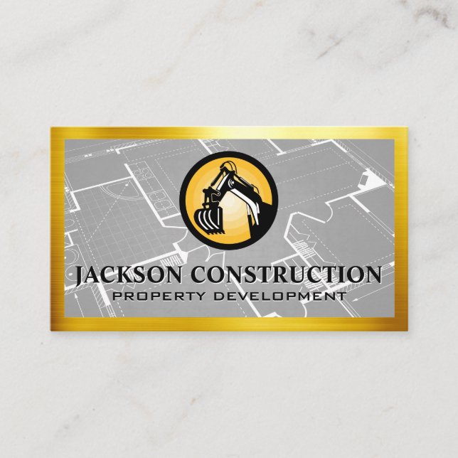 Tarjeta De Visita Logotipo de construcción del Movero terrestre | Pl (Anverso)
