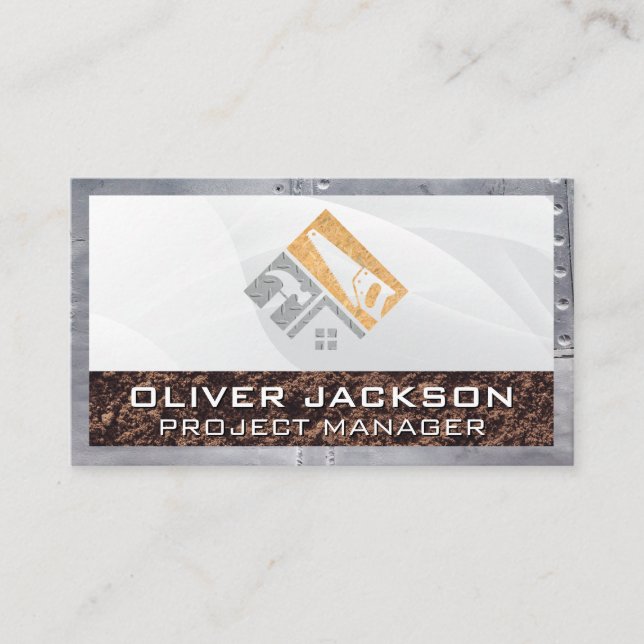 Tarjeta De Visita Logotipo de construcción | Desarrollo de la constr (Anverso)