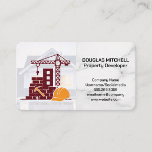 Tarjeta De Visita Logotipo de construcción Hogar residencial