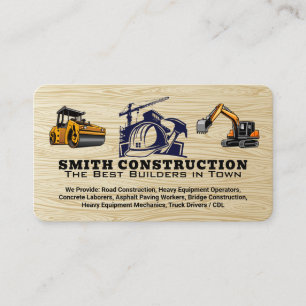 Tarjeta De Visita Logotipo de construcción   Ingeniero   Obrero