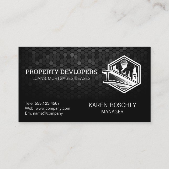 Tarjeta De Visita Logotipo de construcción | Inversiones Financieras (Anverso)