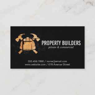 Tarjeta De Visita Logotipo de Construcción Madera Casco de Segur