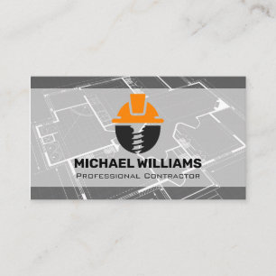 Tarjeta De Visita Logotipo de construcción   Plano