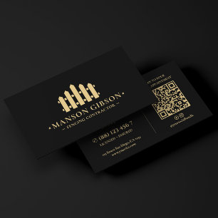 Tarjeta De Visita Logotipo de contratista de cercas de esgrima Códig