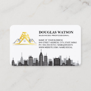 Tarjeta De Visita Logotipo de contratista de construcción Ciudad S