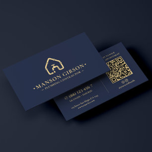 Tarjeta De Visita Logotipo de contratista de fontanería moderno azul