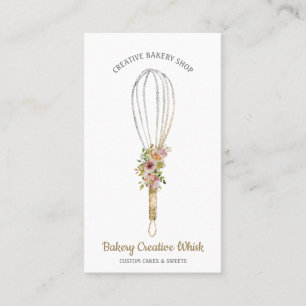 Tarjeta De Visita logotipo de Cook Whisk pastelería boho