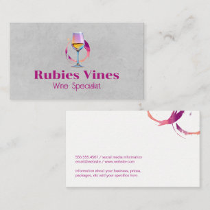 Tarjeta De Visita Logotipo de copa de vino   Marcas de manchas de de