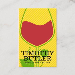 Tarjeta De Visita Logotipo de copa de vino y vid