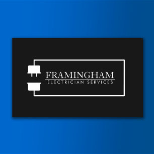 Tarjeta De Visita Logotipo de cordón de extensión eléctrico negro
