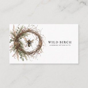 Tarjeta De Visita Logotipo de Corona Botánica Hecha a Mano