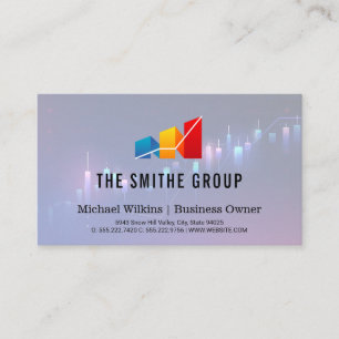 Tarjeta De Visita Logotipo de crecimiento comercial   Financieros
