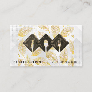 Tarjeta De Visita Logotipo de cubertería   Catering culinario   Hoja