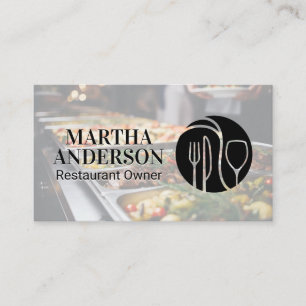 Tarjeta De Visita Logotipo de Cubiertos   Catering 