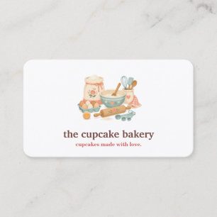 Tarjeta De Visita Logotipo de Cupcake Moderno Panadería Chef Caterin