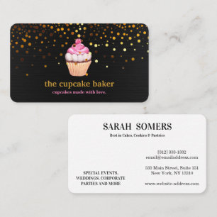 Tarjeta De Visita Logotipo de Cupcake Moderno Panadería Chef Caterin