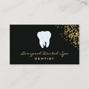 Tarjeta De Visita Logotipo de Dental Studio ​ oro del Purpurina ne