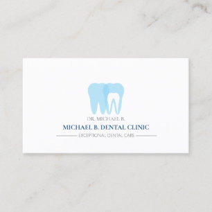 Tarjeta De Visita Logotipo de diente azul de dentista 
