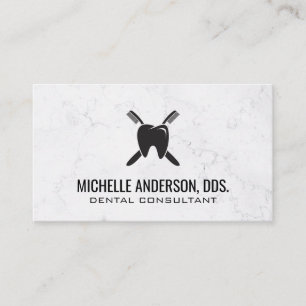 Tarjeta De Visita Logotipo de dientes y pinceles