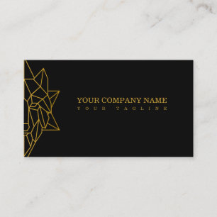 Tarjeta De Visita Logotipo de diseño geométrico de oro Wolf personal