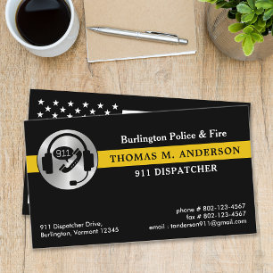 Tarjeta De Visita Logotipo de Dispatcher Personalizado Thin Gold Lin