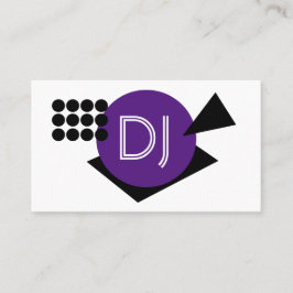 Tarjeta De Visita Logotipo de DJ geométrico Formas púrpuras