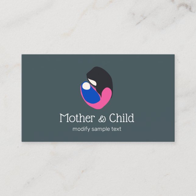 Tarjeta De Visita Logotipo de doble relación prenatal (Anverso)