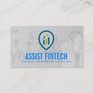 Tarjeta De Visita Logotipo de documento Fin Tech   Gráfico de finanz