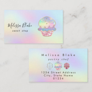 Tarjeta De Visita logotipo de donut colores pastel de fondo