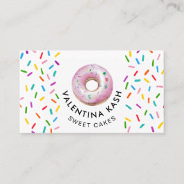 Tarjeta De Visita Logotipo de donut rosa