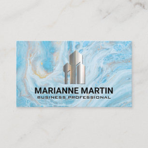 Tarjeta De Visita Logotipo de edificio de bienes raíces Empresaria