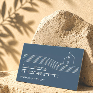 Tarjeta De Visita Logotipo de edificio moderno azul marino para inmo
