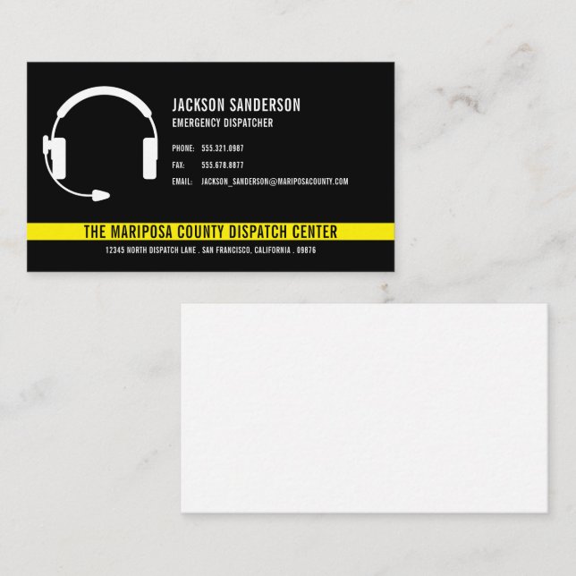 Tarjeta De Visita Logotipo de empleado de Dispatcher Emergency Servi (Anverso / Reverso)