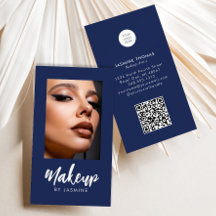 Logotipo de escritura en azul marino Código QR Fot