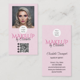 Tarjeta De Visita Logotipo de escritura en rosa sonrosado Código QR
