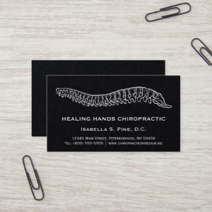 Tarjeta De Visita Logotipo de espina dorsal dibujada a mano Oficina