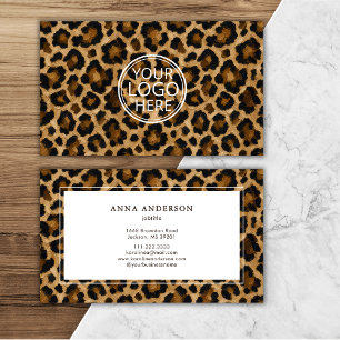 Tarjeta De Visita Logotipo de estampado animal de leopardo con pintu