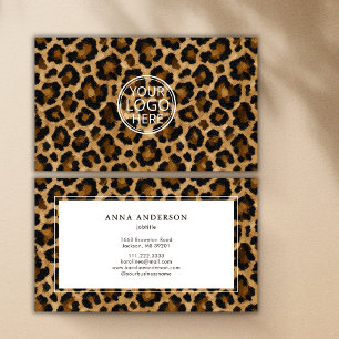 Tarjeta De Visita Logotipo de estampado de leopardo de pintura al ól